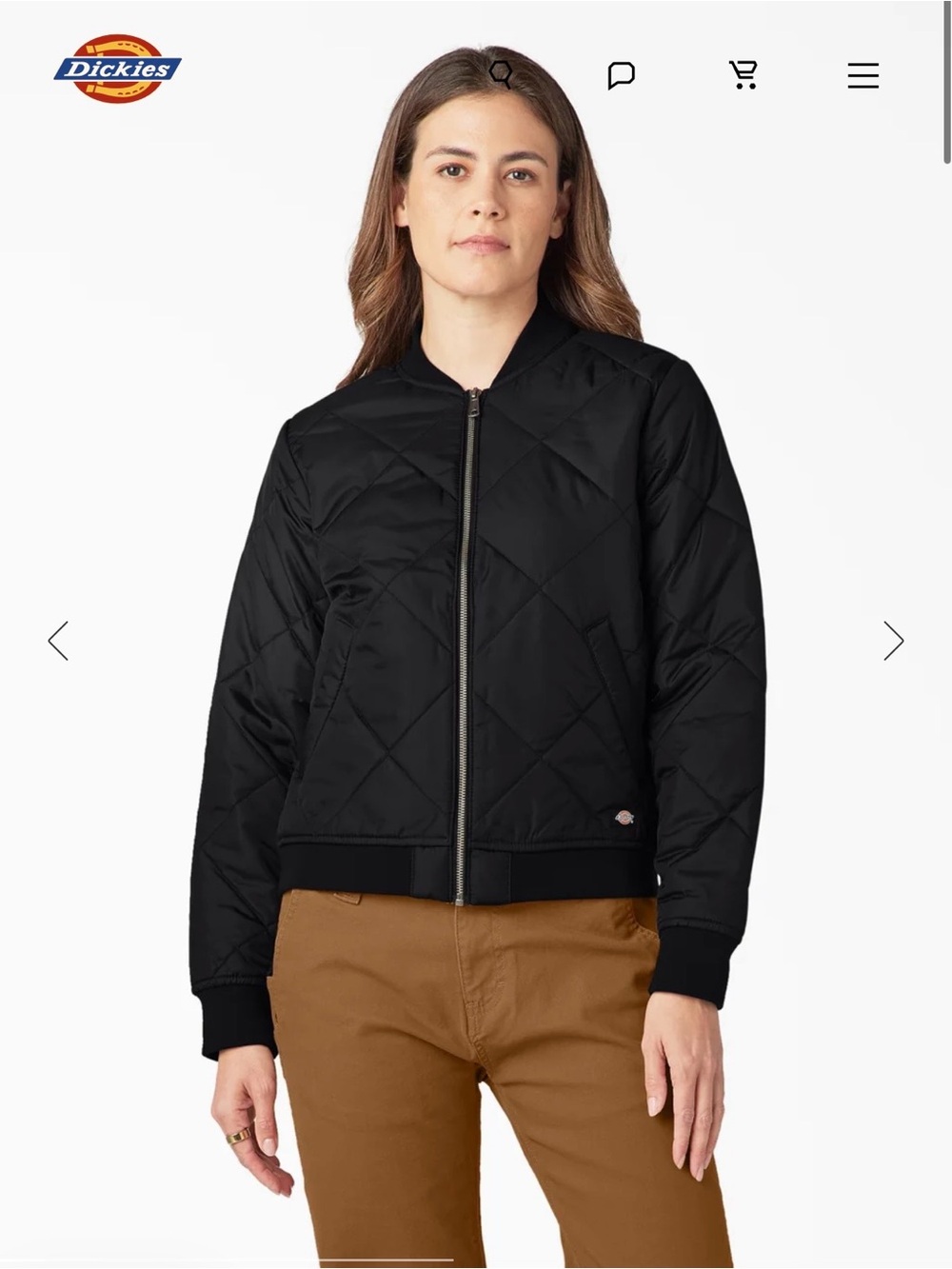 Dickies Black Quilted Bomber Jacket